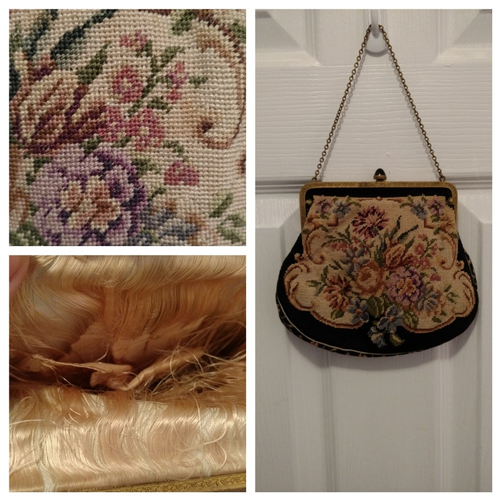 Vintage Antique Small Needlepoint purse
